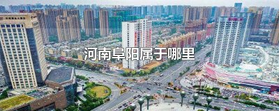 ​河南阜阳属于哪里