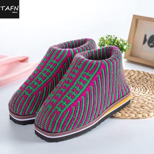 手工毛线鞋编织花样图案