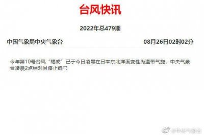 ​今天凌晨，今年第10号台风蝎虎停编