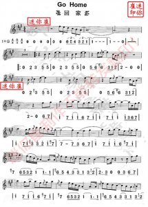 ​「迷你崔音乐」萨克斯名曲《回家》五线谱简谱对照以及伴奏分享